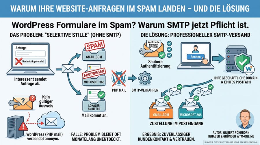 E-mail_smtp E-Mail-Versand über SMTP, wenn E-Mails im Spam landen