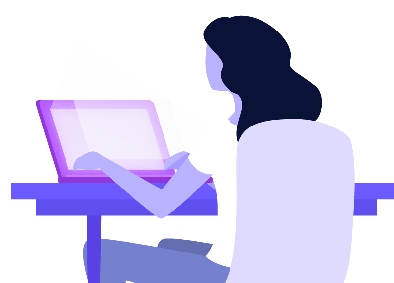 Onlineagentur Berlin Grafik Grafik, Frau sitzt am Computer