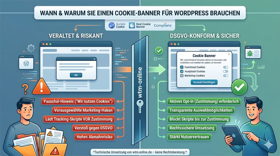 Warum Banner in WordPress, DSGVO